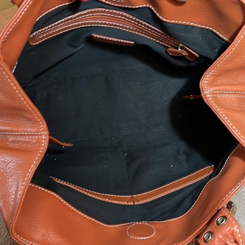 NEW set Tignanello  Brown Italian Leather Shoulder/Tote and matching wallet set. - Picture 12 of 13